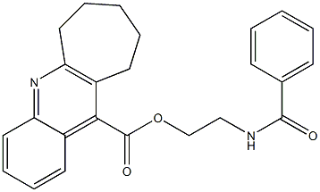 2-benzamidoethyl 7,8,9,10-tetrahydro-6H-cyclohepta[b]quinoline-11-carboxylate 구조식 이미지