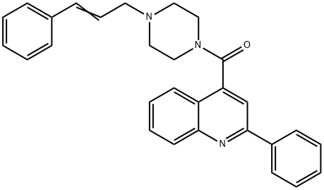 [4-[(E)-3-phenylprop-2-enyl]piperazin-1-yl]-(2-phenylquinolin-4-yl)methanone 구조식 이미지