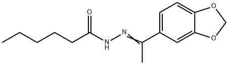 N-[(E)-1-(1,3-benzodioxol-5-yl)ethylideneamino]hexanamide 구조식 이미지