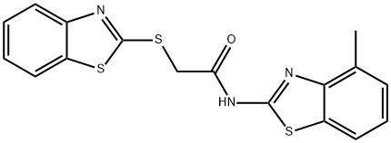 2-(1,3-benzothiazol-2-ylsulfanyl)-N-(4-methyl-1,3-benzothiazol-2-yl)acetamide 구조식 이미지