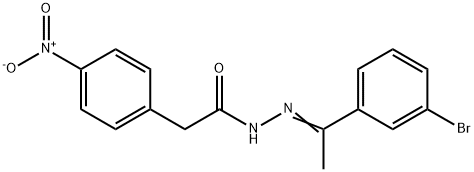 N-[(E)-1-(3-bromophenyl)ethylideneamino]-2-(4-nitrophenyl)acetamide Structure