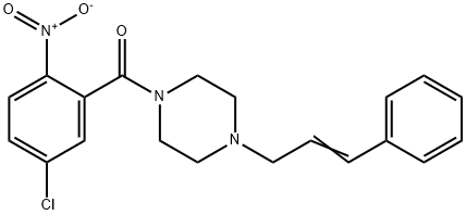 (5-chloro-2-nitrophenyl)-[4-[(E)-3-phenylprop-2-enyl]piperazin-1-yl]methanone 구조식 이미지