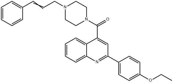 [2-(4-ethoxyphenyl)quinolin-4-yl]-[4-[(E)-3-phenylprop-2-enyl]piperazin-1-yl]methanone Structure