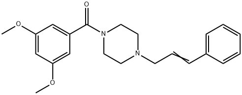 (3,5-dimethoxyphenyl)-[4-[(E)-3-phenylprop-2-enyl]piperazin-1-yl]methanone Structure