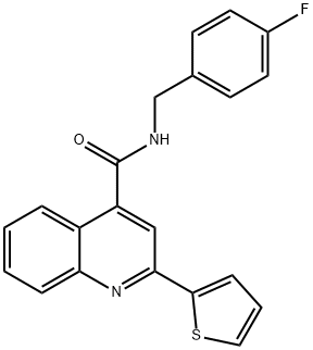 N-[(4-fluorophenyl)methyl]-2-thiophen-2-ylquinoline-4-carboxamide 구조식 이미지