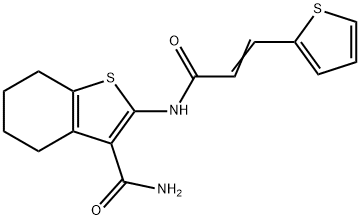 2-[[(E)-3-thiophen-2-ylprop-2-enoyl]amino]-4,5,6,7-tetrahydro-1-benzothiophene-3-carboxamide Structure