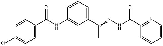 N-[(Z)-1-[3-[(4-chlorobenzoyl)amino]phenyl]ethylideneamino]pyridine-2-carboxamide Structure