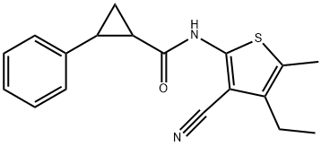 N-(3-cyano-4-ethyl-5-methylthiophen-2-yl)-2-phenylcyclopropane-1-carboxamide Structure