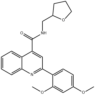 2-(2,4-dimethoxyphenyl)-N-(oxolan-2-ylmethyl)quinoline-4-carboxamide 구조식 이미지