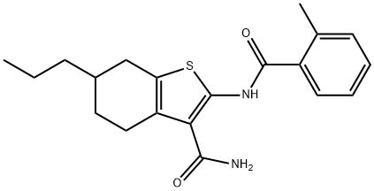 2-[(2-methylbenzoyl)amino]-6-propyl-4,5,6,7-tetrahydro-1-benzothiophene-3-carboxamide Structure