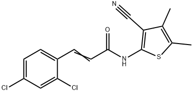 (E)-N-(3-cyano-4,5-dimethylthiophen-2-yl)-3-(2,4-dichlorophenyl)prop-2-enamide Structure