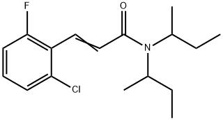 (E)-N,N-di(butan-2-yl)-3-(2-chloro-6-fluorophenyl)prop-2-enamide 구조식 이미지