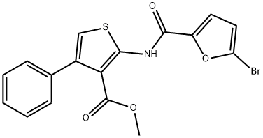 methyl 2-[(5-bromofuran-2-carbonyl)amino]-4-phenylthiophene-3-carboxylate Structure