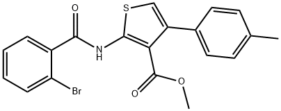 methyl 2-[(2-bromobenzoyl)amino]-4-(4-methylphenyl)thiophene-3-carboxylate 구조식 이미지