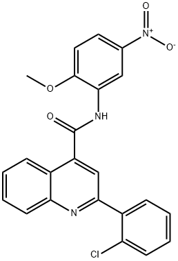 2-(2-chlorophenyl)-N-(2-methoxy-5-nitrophenyl)quinoline-4-carboxamide 구조식 이미지