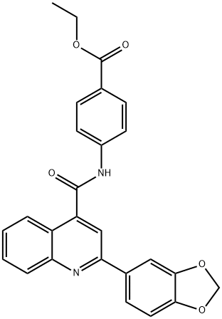 ethyl 4-[[2-(1,3-benzodioxol-5-yl)quinoline-4-carbonyl]amino]benzoate 구조식 이미지