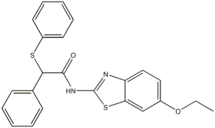 N-(6-ethoxy-1,3-benzothiazol-2-yl)-2-phenyl-2-phenylsulfanylacetamide 구조식 이미지
