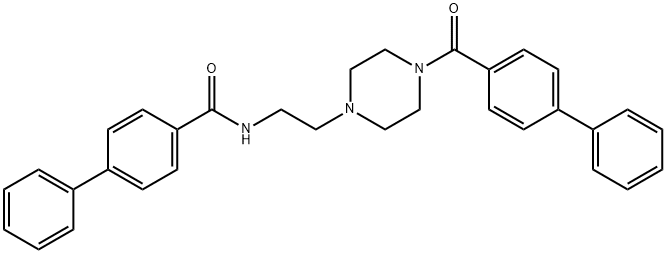 4-phenyl-N-[2-[4-(4-phenylbenzoyl)piperazin-1-yl]ethyl]benzamide 구조식 이미지