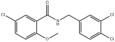 5-chloro-N-[(3,4-dichlorophenyl)methyl]-2-methoxybenzamide 구조식 이미지