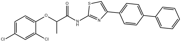2-(2,4-dichlorophenoxy)-N-[4-(4-phenylphenyl)-1,3-thiazol-2-yl]propanamide 구조식 이미지