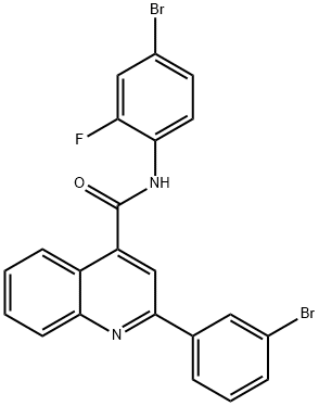 N-(4-bromo-2-fluorophenyl)-2-(3-bromophenyl)quinoline-4-carboxamide 구조식 이미지
