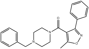 (4-benzylpiperazin-1-yl)-(5-methyl-3-phenyl-1,2-oxazol-4-yl)methanone 구조식 이미지