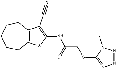 N-(3-cyano-5,6,7,8-tetrahydro-4H-cyclohepta[b]thiophen-2-yl)-2-(1-methyltetrazol-5-yl)sulfanylacetamide Structure