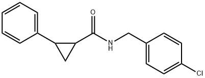N-[(4-chlorophenyl)methyl]-2-phenylcyclopropane-1-carboxamide 구조식 이미지
