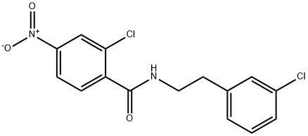 2-chloro-N-[2-(3-chlorophenyl)ethyl]-4-nitrobenzamide 구조식 이미지