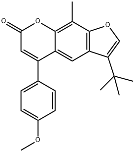 3-tert-butyl-5-(4-methoxyphenyl)-9-methylfuro[3,2-g]chromen-7-one 구조식 이미지