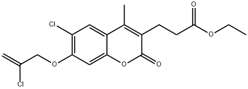 ethyl 3-[6-chloro-7-(2-chloroprop-2-enoxy)-4-methyl-2-oxochromen-3-yl]propanoate Structure