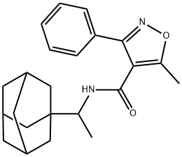 N-[1-(1-adamantyl)ethyl]-5-methyl-3-phenyl-1,2-oxazole-4-carboxamide 구조식 이미지