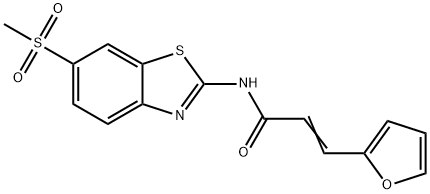 (E)-3-(furan-2-yl)-N-(6-methylsulfonyl-1,3-benzothiazol-2-yl)prop-2-enamide 구조식 이미지