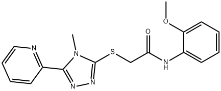 N-(2-methoxyphenyl)-2-[(4-methyl-5-pyridin-2-yl-1,2,4-triazol-3-yl)sulfanyl]acetamide 구조식 이미지