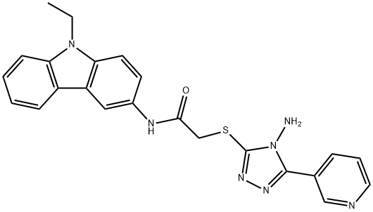 2-[(4-amino-5-pyridin-3-yl-1,2,4-triazol-3-yl)sulfanyl]-N-(9-ethylcarbazol-3-yl)acetamide Structure