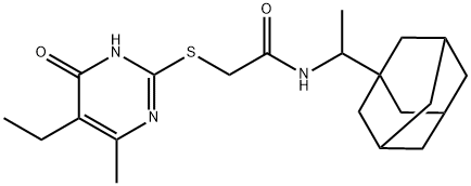 N-[1-(1-adamantyl)ethyl]-2-[(5-ethyl-6-methyl-4-oxo-1H-pyrimidin-2-yl)sulfanyl]acetamide Structure