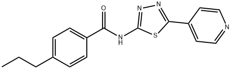 4-propyl-N-(5-pyridin-4-yl-1,3,4-thiadiazol-2-yl)benzamide 구조식 이미지