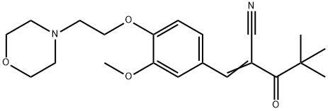 (2Z)-2-[[3-methoxy-4-(2-morpholin-4-ylethoxy)phenyl]methylidene]-4,4-dimethyl-3-oxopentanenitrile Structure