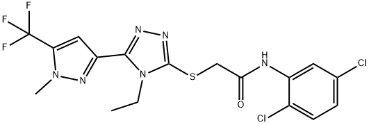 N-(2,5-dichlorophenyl)-2-[[4-ethyl-5-[1-methyl-5-(trifluoromethyl)pyrazol-3-yl]-1,2,4-triazol-3-yl]sulfanyl]acetamide Structure