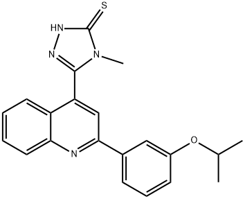 4-methyl-3-[2-(3-propan-2-yloxyphenyl)quinolin-4-yl]-1H-1,2,4-triazole-5-thione Structure