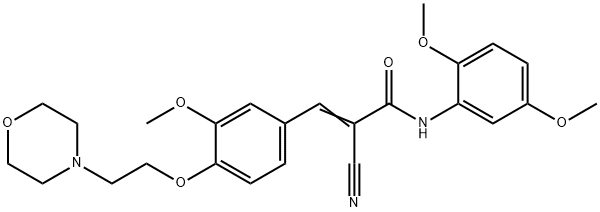(E)-2-cyano-N-(2,5-dimethoxyphenyl)-3-[3-methoxy-4-(2-morpholin-4-ylethoxy)phenyl]prop-2-enamide Structure
