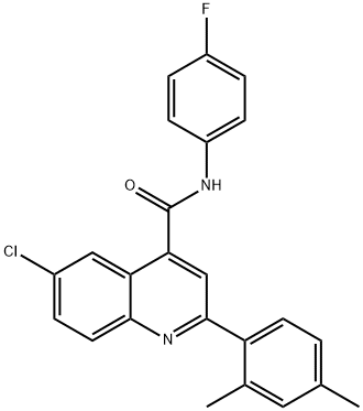 6-chloro-2-(2,4-dimethylphenyl)-N-(4-fluorophenyl)quinoline-4-carboxamide 구조식 이미지