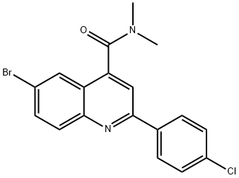 6-bromo-2-(4-chlorophenyl)-N,N-dimethylquinoline-4-carboxamide 구조식 이미지