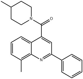 (8-methyl-2-phenylquinolin-4-yl)-(4-methylpiperidin-1-yl)methanone Structure
