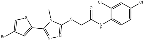 2-[[5-(4-bromothiophen-2-yl)-4-methyl-1,2,4-triazol-3-yl]sulfanyl]-N-(2,4-dichlorophenyl)acetamide Structure