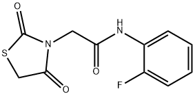 2-(2,4-dioxo-1,3-thiazolidin-3-yl)-N-(2-fluorophenyl)acetamide 구조식 이미지