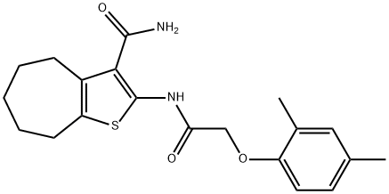 2-[[2-(2,4-dimethylphenoxy)acetyl]amino]-5,6,7,8-tetrahydro-4H-cyclohepta[b]thiophene-3-carboxamide Structure