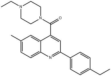 [2-(4-ethylphenyl)-6-methylquinolin-4-yl]-(4-ethylpiperazin-1-yl)methanone 구조식 이미지