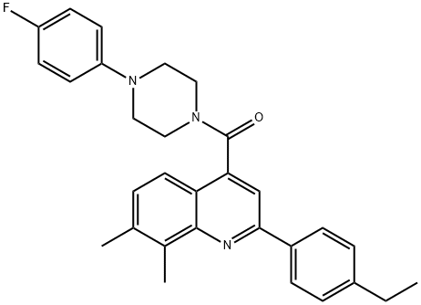 [2-(4-ethylphenyl)-7,8-dimethylquinolin-4-yl]-[4-(4-fluorophenyl)piperazin-1-yl]methanone Structure