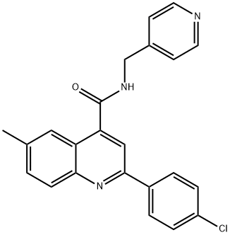 2-(4-chlorophenyl)-6-methyl-N-(pyridin-4-ylmethyl)quinoline-4-carboxamide Structure